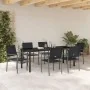 Juego de 4 Negro Ratán PE, Acero con Revestimiento en Polvo de , Sillas de jardín - Ref: Foro24-3379084, Precio: 364,94 €, De...