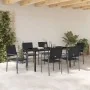 Set de 4 Negro Poliratán, acero con recubrimiento en polvo by , Garden chairs - Ref: Foro24-3379083, Price: 345,42 €, Discoun...
