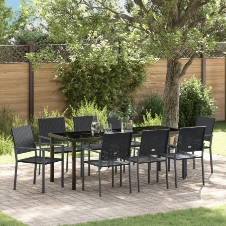 Set de 5 Negro Ratán PE, Acero Recubierto de Polvo von , Gartenstühle - Ref: Foro24-3379085, Preis: 435,21 €, Rabatt: -5%%
