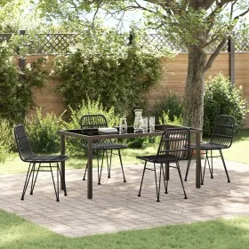 Juego de 5 Sillas de Comedor de Jardín Negras de Poliratán de , Sillas de jardín - Ref: Foro24-3379201, Precio: 399,55 €, Des...