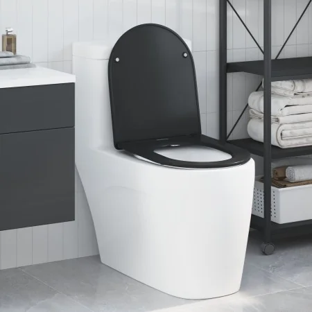 Asiento de Inodoro de Liberación Rápida con Cierre Suave - Duroplast, Negro von , Toiletten- und Bidetsitze - Ref: Foro24-420...