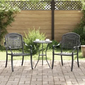 Sillas de jardín 2 pcs negras de aluminio fundido de , Sillas de jardín - Ref: Foro24-42002371, Precio: 210,32 €, Descuento: ...