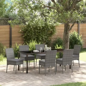 Conjunto de Comedor de Jardín de 7 Piezas Gris Poliratán de , Sillas de jardín - Ref: Foro24-3379217, Precio: 533,66 €, Descu...
