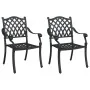 Sillas de jardín 2 piezas Negro de aluminio fundido by , Garden chairs - Ref: Foro24-42002375, Price: 225,36 €, Discount: -5%%