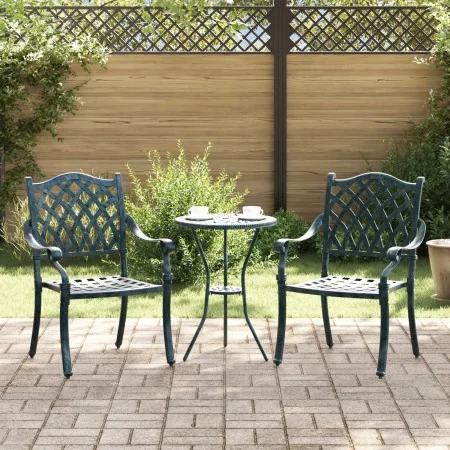 Sillas de jardín 2 piezas Verde de aluminio de , Sillas de jardín - Ref: Foro24-42002377, Precio: 210,32 €, Descuento: -5%%