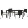 Set de 5 Piezas de Comedor de Jardín Negro Poliratán by , Garden chairs - Ref: Foro24-3379236, Price: 295,08 €, Discount: -5%%