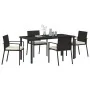 Set de 5 Piezas de Comedor de Jardín Negro Poliratán by , Garden chairs - Ref: Foro24-3379236, Price: 295,08 €, Discount: -5%%