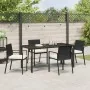 Set de 5 Piezas de Comedor de Jardín Negro Poliratán by , Garden chairs - Ref: Foro24-3379236, Price: 295,08 €, Discount: -5%%
