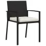 Set de 5 Piezas de Comedor de Jardín Negro Poliratán by , Garden chairs - Ref: Foro24-3379236, Price: 295,08 €, Discount: -5%%