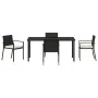 Set de 5 Piezas de Comedor de Jardín Negro Poliratán by , Garden chairs - Ref: Foro24-3379236, Price: 295,08 €, Discount: -5%%