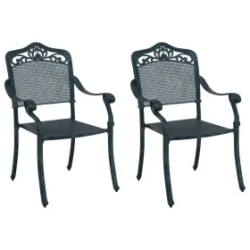 Comprar Sillas de jardín 2 pcs Verde de aluminio