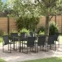 Juego de Comedor de Jardín de 9 Piezas Negro Textilene y Acero by , Garden chairs - Ref: Foro24-3379344, Price: 369,34 €, Dis...