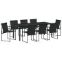 Juego de Comedor de Jardín de 9 Piezas Negro Textilene y Acero by , Garden chairs - Ref: Foro24-3379344, Price: 369,34 €, Dis...