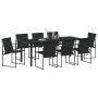 Juego de Comedor de Jardín de 9 Piezas Negro Textilene y Acero by , Garden chairs - Ref: Foro24-3379344, Price: 369,34 €, Dis...