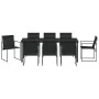 Juego de Comedor de Jardín de 9 Piezas Negro Textilene y Acero by , Garden chairs - Ref: Foro24-3379344, Price: 369,34 €, Dis...