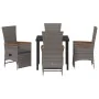 Juego de Comedor de Jardín de 5 Piezas con Cojines Gris Ratán Poliéster von , Gartenstühle - Ref: Foro24-3379451, Preis: 528,...