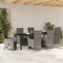 Set de Comedor de Jardín de 7 Piezas con Cojines Gris Ratán Poliéster by , Garden chairs - Ref: Foro24-3379455, Price: 865,68...
