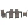 Set de Comedor de Jardín de 7 Piezas con Cojines Gris Ratán Poliéster by , Garden chairs - Ref: Foro24-3379455, Price: 865,68...