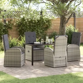 Conjunto de Comedor de Jardín de 5 Piezas con Cojines de Poliratán Gris von , Gartenstühle - Ref: Foro24-3379480, Preis: 734,...