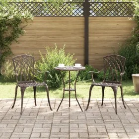 Sillas de jardín de 2 pcs en bronce de aluminio