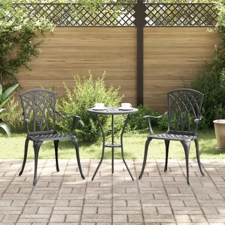 Sillas de jardín 2 piezas Color Negro de Aluminio Fundido de , Sillas de jardín - Ref: Foro24-42002399, Precio: 156,89 €, Des...