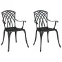 Sillas de jardín 2 piezas Color Negro de Aluminio Fundido de , Sillas de jardín - Ref: Foro24-42002399, Precio: 156,89 €, Des...