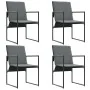 Sillas de Jardín con Cojines 4 pcs Negras Textileno by , Garden chairs - Ref: Foro24-42003025, Price: 143,46 €, Discount: %