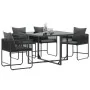sillas de jardín con cojines 4 pcs Rattan Poliéster Negro de , Sillas de jardín - Ref: Foro24-42003027, Precio: 236,92 €, Des...