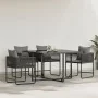 sillas de jardín con cojines 4 pcs Rattan Poliéster Negro de , Sillas de jardín - Ref: Foro24-42003027, Precio: 236,92 €, Des...