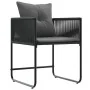 sillas de jardín con cojines 4 pcs Rattan Poliéster Negro de , Sillas de jardín - Ref: Foro24-42003027, Precio: 236,92 €, Des...