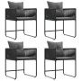 sillas de jardín con cojines 4 pcs Rattan Poliéster Negro de , Sillas de jardín - Ref: Foro24-42003027, Precio: 236,92 €, Des...