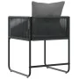sillas de jardín con cojines 4 pcs Rattan Poliéster Negro de , Sillas de jardín - Ref: Foro24-42003027, Precio: 236,92 €, Des...