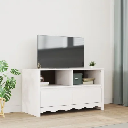 mueble para TV ""DRAMMEN"" Blanco 99x43x55 cm de Madera Sólida de Pino | Foro24.es | Tu tienda online para hogar, jardín y más Foro24.es