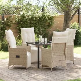Set de Comedor de Jardín de 5 Piezas con Cojines Beige Poliratán von , Gartenstühle - Ref: Foro24-3379584, Preis: 605,47 €, R...