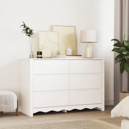 Comoda ""DRAMMEN"" Blanca 111x43x73,5 cm de Madera Sólida de Pino by , Drawers - Ref: Foro24-42003051, Price: 188,68 €, Disco...