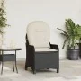 Sillón reclinable con cojín de poliratán negro de , Sillas de jardín - Ref: Foro24-42003418, Precio: 139,78 €, Descuento: -5%%