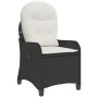 Sillón reclinable con cojín de poliratán negro de , Sillas de jardín - Ref: Foro24-42003418, Precio: 139,78 €, Descuento: -5%%
