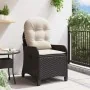 Sillón reclinable con cojín de poliratán negro de , Sillas de jardín - Ref: Foro24-42003418, Precio: 139,78 €, Descuento: -5%%