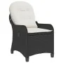 Sillón reclinable con cojín de poliratán negro de , Sillas de jardín - Ref: Foro24-42003418, Precio: 139,78 €, Descuento: -5%%