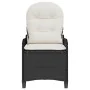 Sillón reclinable con cojín de poliratán negro de , Sillas de jardín - Ref: Foro24-42003418, Precio: 139,78 €, Descuento: -5%%