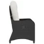 Sillón reclinable con cojín de poliratán negro de , Sillas de jardín - Ref: Foro24-42003418, Precio: 139,78 €, Descuento: -5%%