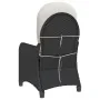 Sillón reclinable con cojín de poliratán negro de , Sillas de jardín - Ref: Foro24-42003418, Precio: 139,78 €, Descuento: -5%%