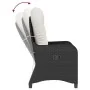 Sillón reclinable con cojín de poliratán negro de , Sillas de jardín - Ref: Foro24-42003418, Precio: 139,78 €, Descuento: -5%%