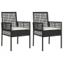 Sillas de Jardín 2 pcs con Cojines Negro Poliratán by , Garden chairs - Ref: Foro24-42003445, Price: 118,24 €, Discount: -5%%