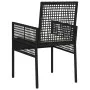 Sillas de Jardín 2 pcs con Cojines Negro Poliratán by , Garden chairs - Ref: Foro24-42003445, Price: 118,24 €, Discount: -5%%