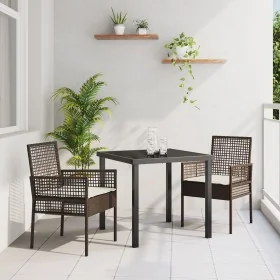 Sillas de Jardín 2 pcs con Cojines Marrón