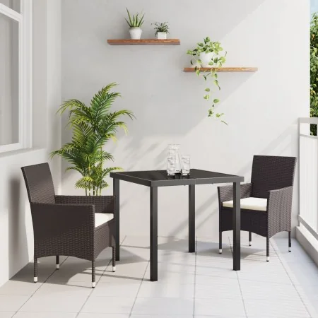 Conjunto de Comedor de Jardín de 3 Piezas Marrón Poliratán de , Sillas de jardín - Ref: Foro24-3379744, Precio: 226,56 €, Des...