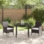 Conjunto de Comedor de Jardín de 3 Piezas Marrón Poliratán de , Sillas de jardín - Ref: Foro24-3379744, Precio: 226,56 €, Des...