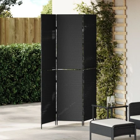 Biombo de 3 paneles plegable negro 146x180 cm de poliratán | Foro24.es | Tu tienda online para hogar, jardín y más Foro24.es