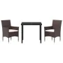 Conjunto de Comedor de Jardín de 3 Piezas Marrón Poliratán de , Sillas de jardín - Ref: Foro24-3379744, Precio: 226,56 €, Des...